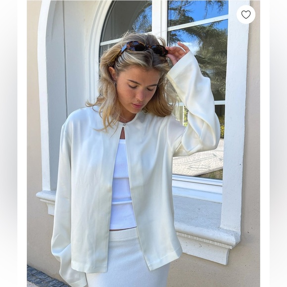 Djerf Dream Cardigan Rain 100% cupro size XL light shiny baby blue - gently used - Picture 1 of 16